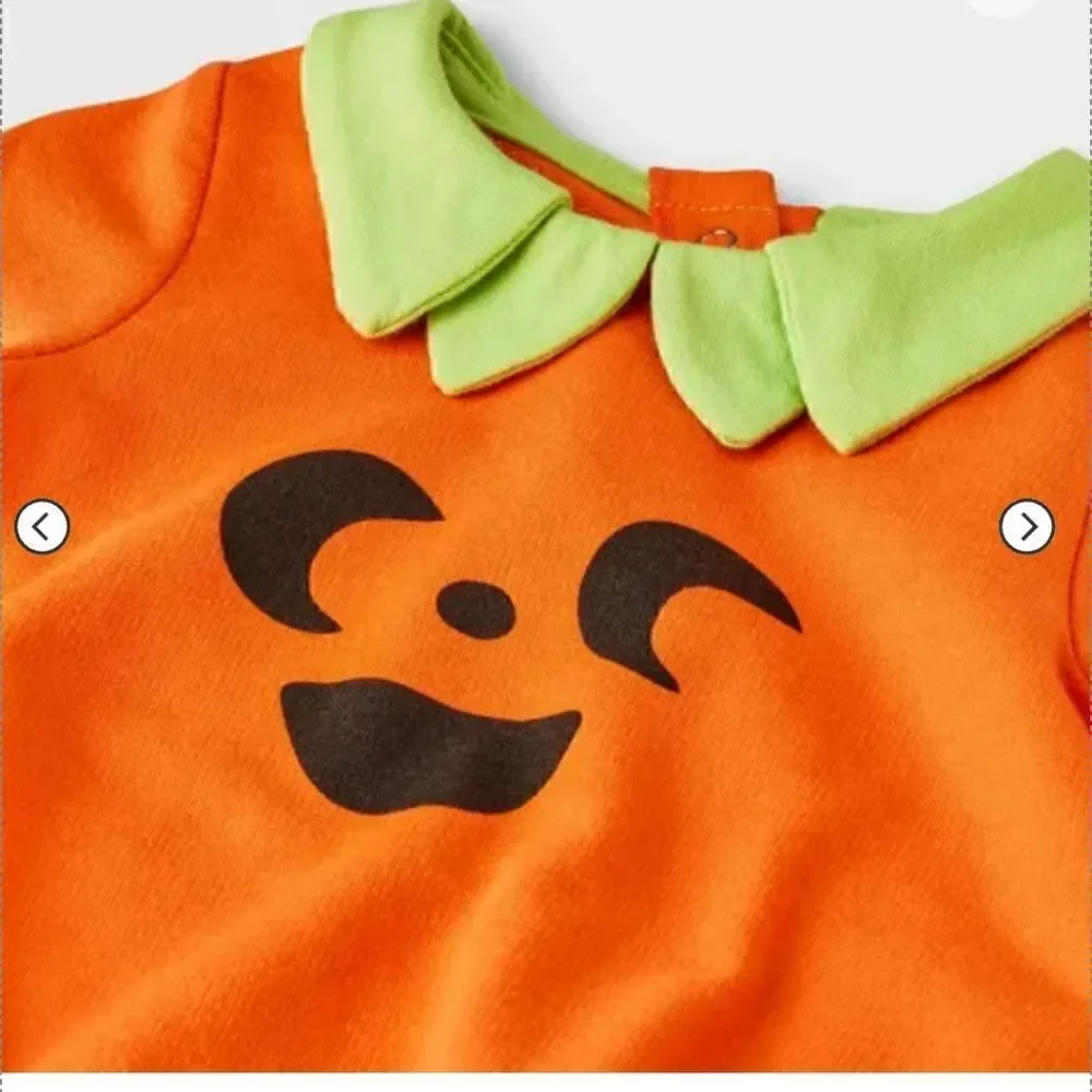 Nwt Baby Unisex Boy or Girl Halloween Pumpkin Outfit,  Size NB, 6 months